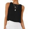 imageIDEALSANXUN Eyelet Tank Tops for Women Spring Summer Cute Cropped Sleeveless Shirts BlousesBlack