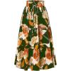 imageIDEALSANXUN Floral Skirts for Women Trendy Spring Summer Casual Flowy A Line Tiered Elastic High Waisted Boho Midi SkirtGreen