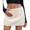 imageIDEALSANXUN Knit Sweater Skirt Women Spring Summer Casual Bodycon Drop Waist Short Mini SkirtsBeige