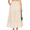 imageIDEALSANXUN Linen Skirts for Women Spring Summer Casual Trendy Flowy Elastic High Waisted Midi Skirt with PocketsBeige
