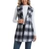 imageIDEALSANXUN Plaid Vest for Women Fall Winter Sleeveless Blazer JacketsDark Grey