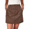 imageIDEALSANXUN Womens Corduroy Skirt Fall Winter High Elastic Waisted Pencil Mini SkirtBrown