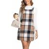 imageIDEALSANXUN Womens Plaid Overall Dress Fall Winter Casual Sleeveless Pinafore Jumper OverallsBrown New