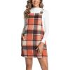 imageIDEALSANXUN Womens Plaid Overall Dress Fall Winter Casual Sleeveless Pinafore Jumper OverallsOrange