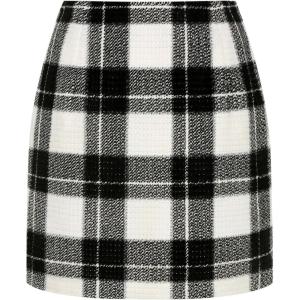 imageIDEALSANXUN Womens Corduroy Plaid Skirt Fall Winter High Waisted Mini SkirtsBlackwhite