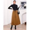 imageIDEALSANXUN Womens Autumn Winter Fleece Lined Drawstring Elastic Waist ALine Soft SkirtCamel