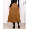 imageIDEALSANXUN Womens Autumn Winter Fleece Lined Drawstring Elastic Waist ALine Soft SkirtCamel