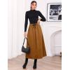 imageIDEALSANXUN Womens Autumn Winter Fleece Lined Drawstring Elastic Waist ALine Soft SkirtCamel