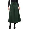 imageIDEALSANXUN Womens Autumn Winter Fleece Lined Drawstring Elastic Waist ALine Soft SkirtDark Green