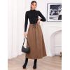imageIDEALSANXUN Womens Autumn Winter Fleece Lined Drawstring Elastic Waist ALine Soft SkirtDark Khaki