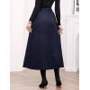 imageIDEALSANXUN Womens Autumn Winter Fleece Lined Drawstring Elastic Waist ALine Soft SkirtNavy
