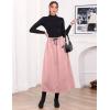 imageIDEALSANXUN Womens Autumn Winter Fleece Lined Drawstring Elastic Waist ALine Soft SkirtPink