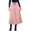 imageIDEALSANXUN Womens Autumn Winter Fleece Lined Drawstring Elastic Waist ALine Soft SkirtPink