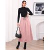 imageIDEALSANXUN Womens Autumn Winter Fleece Lined Drawstring Elastic Waist ALine Soft SkirtPink