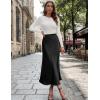 imageIDEALSANXUN Womens Satin Skirt Fall Winter Silk Elegant High Waisted Flowy ALine Midi SkirtsBlack