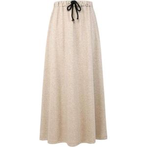 imageIDEALSANXUN Womens Autumn Winter Fleece Lined Drawstring Elastic Waist ALine Soft SkirtKhaki