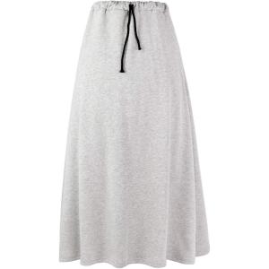 imageIDEALSANXUN Womens Autumn Winter Fleece Lined Drawstring Elastic Waist ALine Soft SkirtLight Grey