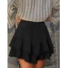 imageIDEALSANXUN Womens Flowy Shorts Tiered Ruffle Skorts High Waisted Casual Boho Lace Mini SkirtBlack