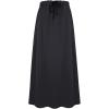 imageIDEALSANXUN Fleece Lined Long Skirts for Womens Elastic Waist Aline Warm Winter Skirts with PocketsDark Grey