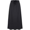 imageIDEALSANXUN Fleece Lined Long Skirts for Womens Elastic Waist Aline Warm Winter Skirts with PocketsDark GreyMidi Length
