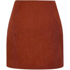 imageIDEALSANXUN Corduroy Skirt for Women Trendy Fall Winter High Waisted Knee Length Mini SkirtBrown