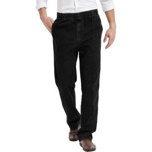 imageIDEALSANXUN Mens Elastic Waist JeansBlack