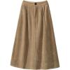 imageIDEALSANXUN Corduroy Midi Skirt for Women High Waisted A Line Fall Winter Wool SkirtKhaki