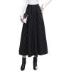 imageIDEALSANXUN Long Wool Skirts for Womens Fall Winter High Waist Vintage Pleated SkirtsBlackStriped
