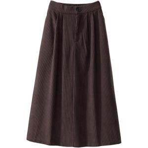 imageIDEALSANXUN Corduroy Midi Skirt for Women High Waisted A Line Fall Winter Wool SkirtCoffee
