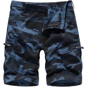imageIDEALSANXUN Camo Cargo Shorts for Men Summer Casual Relaxed Fit Outdoor Camouflage Shorts Cargo PantsCamo Blue