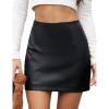 imageIDEALSANXUN Leather Skirts for Women High Waisted Mini SkirtBlack