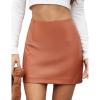 imageIDEALSANXUN Leather Skirts for Women High Waisted Mini SkirtBrown