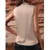 image:imageIDEALSANXUN Satin Tank Tops for Women Spring Summer V Neck Wrap Sleeveless Silk Vest Business Casual Shirts BlousesChampagne