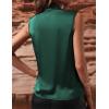 image:imageIDEALSANXUN Satin Tank Tops for Women Spring Summer V Neck Wrap Sleeveless Silk Vest Business Casual Shirts BlousesGreen