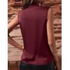 image:imageIDEALSANXUN Satin Tank Tops for Women Spring Summer V Neck Wrap Sleeveless Silk Vest Business Casual Shirts BlousesWine