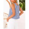 image:imageIDEALSANXUN Womens Gingham Crop Tank Tops 2026 Spring Summer Sleeveless Vest TopBlue