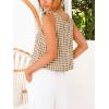 image:imageIDEALSANXUN Womens Gingham Crop Tank Tops 2026 Spring Summer Sleeveless Vest TopDark Khaki