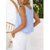 image:imageIDEALSANXUN Womens Gingham Crop Tank Tops 2026 Spring Summer Sleeveless Vest TopLight Blue