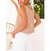image:imageIDEALSANXUN Womens Gingham Crop Tank Tops 2026 Spring Summer Sleeveless Vest TopOrange