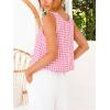 image:imageIDEALSANXUN Womens Gingham Crop Tank Tops 2026 Spring Summer Sleeveless Vest TopPink
