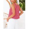 image:imageIDEALSANXUN Womens Gingham Crop Tank Tops 2026 Spring Summer Sleeveless Vest TopWine