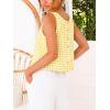 image:imageIDEALSANXUN Womens Gingham Crop Tank Tops 2026 Spring Summer Sleeveless Vest TopYellow