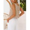 image:imageIDEALSANXUN Womens Gingham Crop Tank Tops 2026 Spring Summer Sleeveless Vest TopZ Dark Khaki