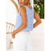 image:imageIDEALSANXUN Womens Gingham Crop Tank Tops 2026 Spring Summer Sleeveless Vest TopZ Light Blue