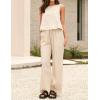 image:imageIDEALSANXUN Womens Linen Tank Tops Spring Summer Relaxed Fit Sleeveless ShirtsBeige
