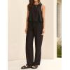image:imageIDEALSANXUN Womens Linen Tank Tops Spring Summer Relaxed Fit Sleeveless ShirtsBlack