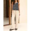 image:imageIDEALSANXUN Womens Linen Tank Tops Spring Summer Relaxed Fit Sleeveless ShirtsFloral Black