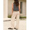 image:imageIDEALSANXUN Womens Linen Tank Tops Spring Summer Relaxed Fit Sleeveless ShirtsFloral Black