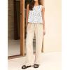 image:imageIDEALSANXUN Womens Linen Tank Tops Spring Summer Relaxed Fit Sleeveless ShirtsFloral White