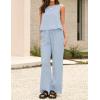 image:imageIDEALSANXUN Womens Linen Tank Tops Spring Summer Relaxed Fit Sleeveless ShirtsLight Blue